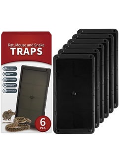 6 Pcs Sticky Mouse Trap, Super Glue Trap for Roach/Mouse/Snake, Multiuse Efficient Pest Sticky Board, Non-Toxic Indoor Sticky Mouse Trap for Restaurant/Kitchen/Hotel/Office/House