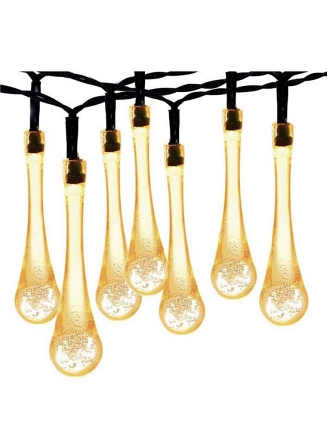 شريط أضواء مزود بـ30 مصباح LED يعمل بالطاقة الشمسية ذهبي/ أسود 7 x 23سم - Image 1