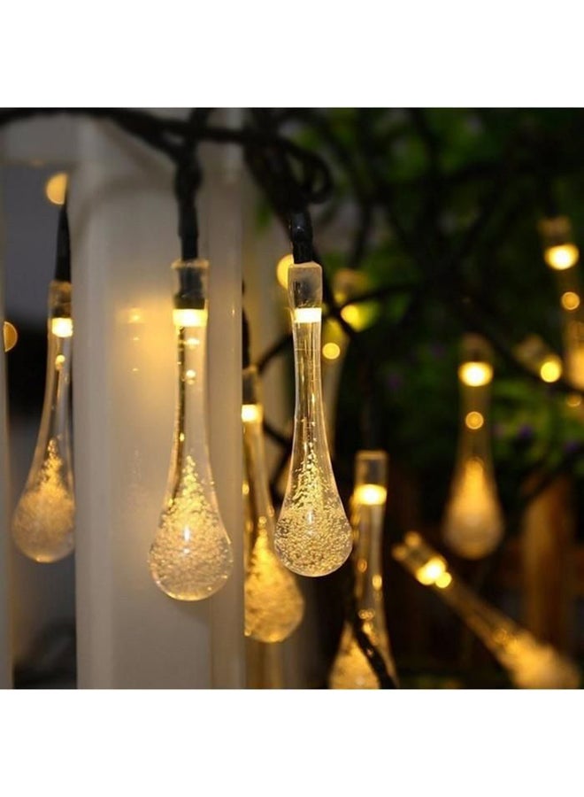 شريط أضواء مزود بـ30 مصباح LED يعمل بالطاقة الشمسية ذهبي/ أسود 7 x 23سم - Image 2