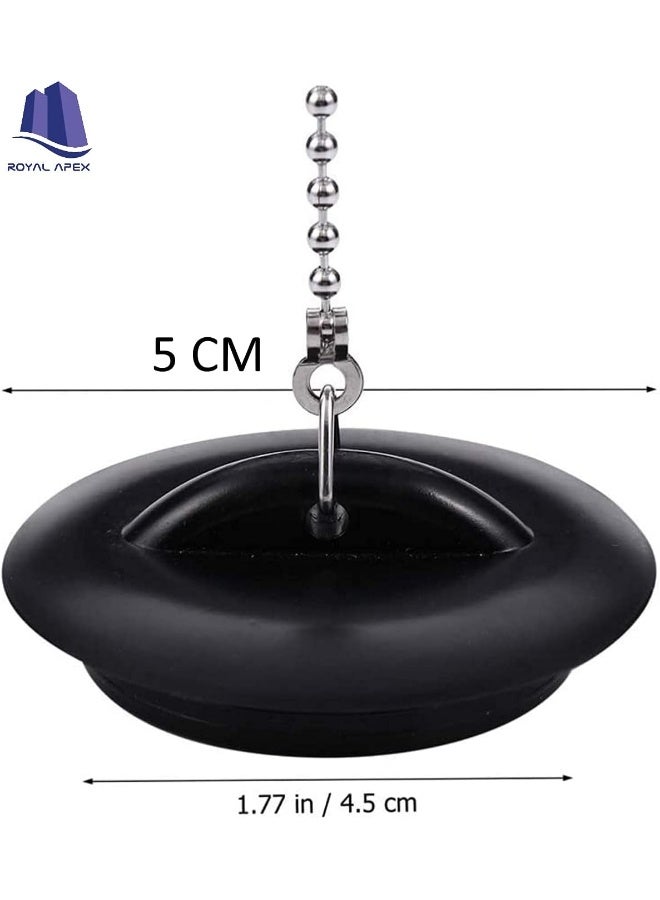 Royal Apex 2 Pcs 1.1/2 Inchtub Stopper Bathroom Sink Drain Plug Silicone Bathtub Drain Stopper With Chains For Kitchen Bathtub Bathroom Sink Drains  - Image 2