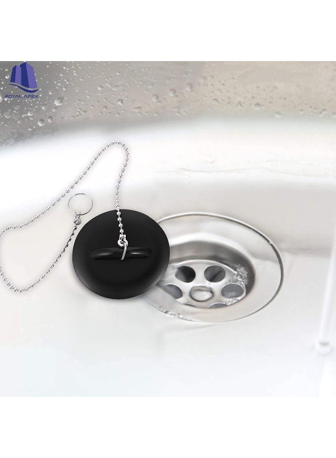 Royal Apex 2 Pcs 1.1/2 Inchtub Stopper Bathroom Sink Drain Plug Silicone Bathtub Drain Stopper With Chains For Kitchen Bathtub Bathroom Sink Drains  - Image 4