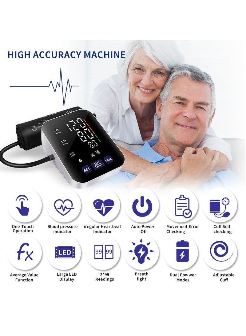 general Blood Pressure Monitor, Home Upper Arm Blood Pressure Monitor, Adjustable Blood Pressure Cuff, One-Button Operation, Accurate Blood Pressure Measurement Device - Image 2