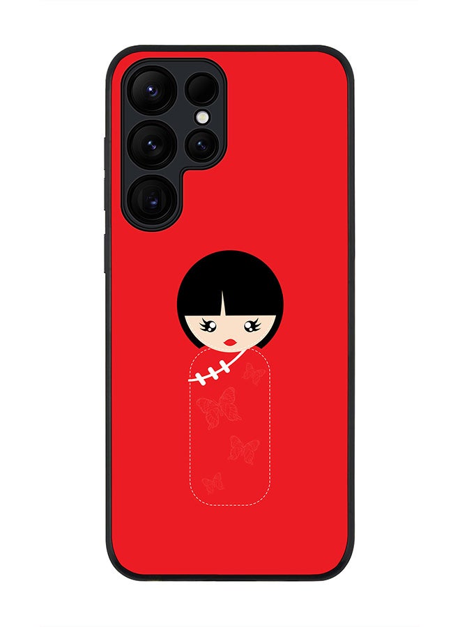 Stylizedd حافظة حواف سوداء متينة لهاتف سامسونج جالاكسي S24 ألترا، حافظة مرنة رقيقة من المطاط TPU مع حواف مضادة للصدمات - دمية صينية - Image 1