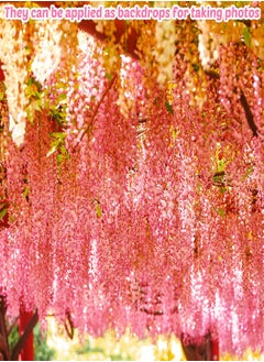 Excefore Artificial Wisteria Vine Flowers 12 Pack 44" Fake Flower Bushy Vine Ratta Hanging Garland For Wedding Party Garden Outdoor Greenery Home Wall Deco Home Hote Wedding Promenade Decoration  - Image 5