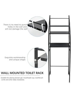 BLOOMING TIME 3 Layer Floor To Ceiling Toilet Rack, Easy To Store And Organize, Large Capacity, Black  - Image 3