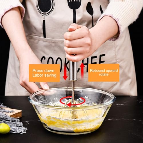 CozyCrest Whisk Professional Stainless Steel Egg Beater with Long Handle, Lassi, Butter Milk Mixer, Handy Churner (Pack of 1) - Image 2
