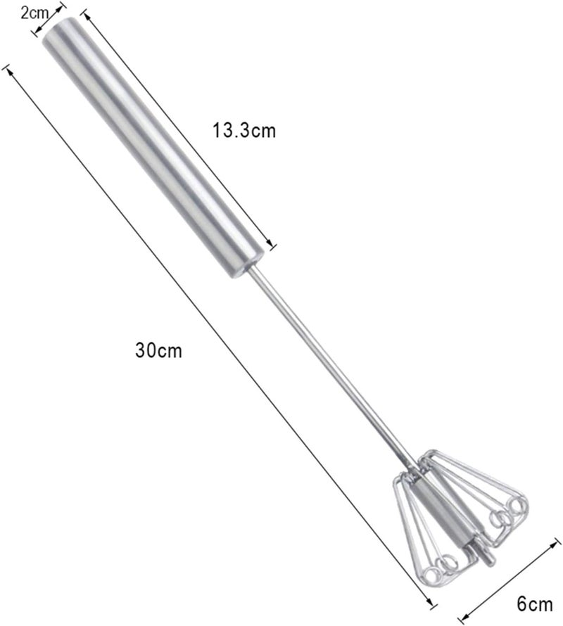 CozyCrest Whisk Professional Stainless Steel Egg Beater with Long Handle, Lassi, Butter Milk Mixer, Handy Churner (Pack of 1) - Image 4