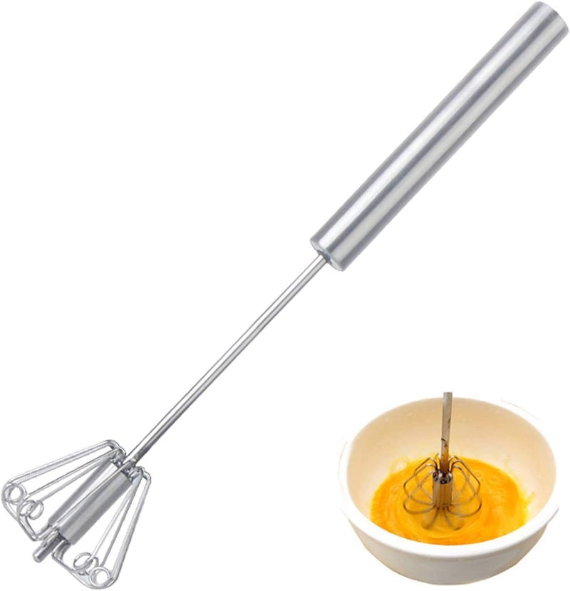 CozyCrest Whisk Professional Stainless Steel Egg Beater with Long Handle, Lassi, Butter Milk Mixer, Handy Churner (Pack of 1) - Image 1