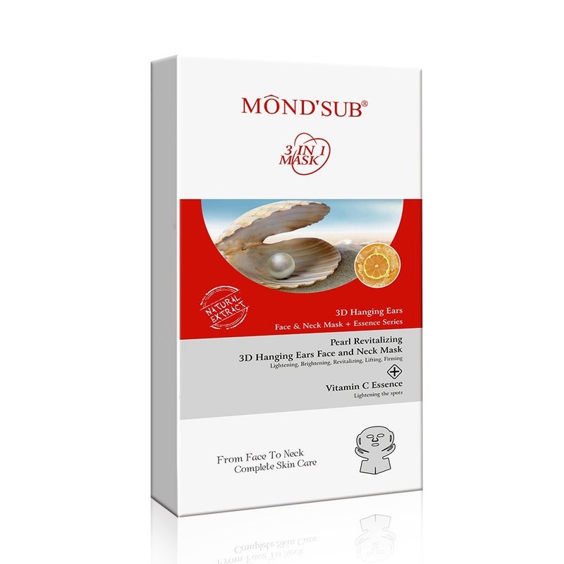 Mond'sub MOND’SUB (Pack of 5 x 40g) Pearl Revitalizing & Brightening 3D Hanging Ears Neck & Facial Masks - Image 5