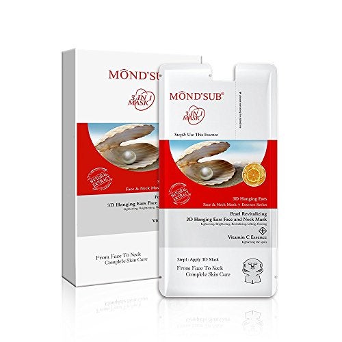 Mond'sub MOND’SUB (Pack of 5 x 40g) Pearl Revitalizing & Brightening 3D Hanging Ears Neck & Facial Masks - Image 2