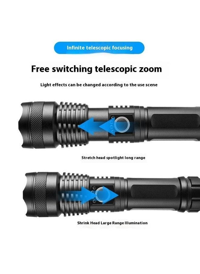 Rechargeable LED Flashlights, Super Bright Zoomable Flashlight with 5 Modes, Handheld Light with 26650 Battery Camping