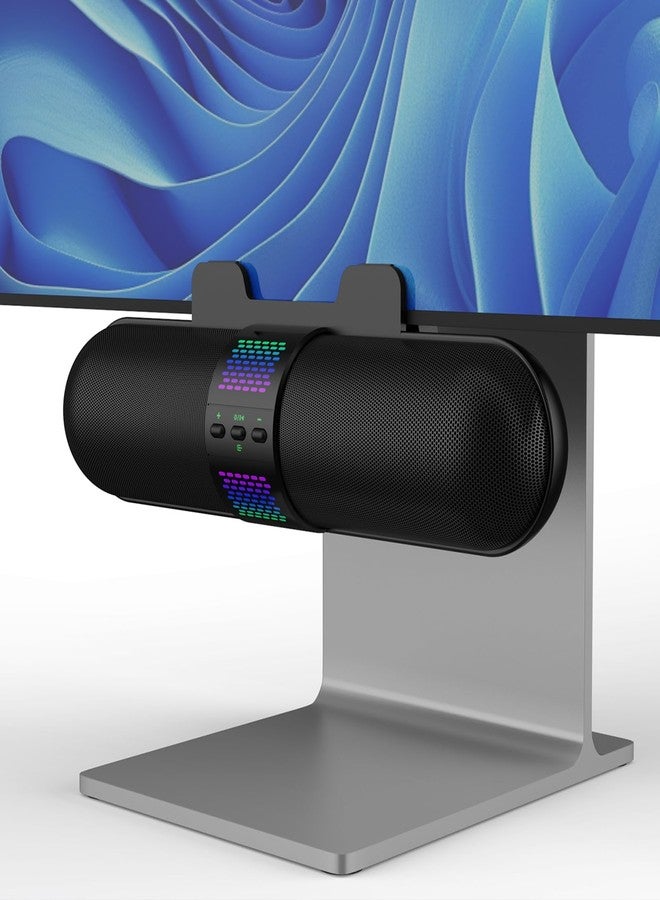 BESTISAN Computer Speaker, Bluetooth 5.3/Wired USB A/C Connection, 6 RGB Light Modes, Gaming Soundbar for PC/Laptop/Desktop, USB A/C Adapter, Loud Sound, Easily Clamps to Monitor, Convenient Controls