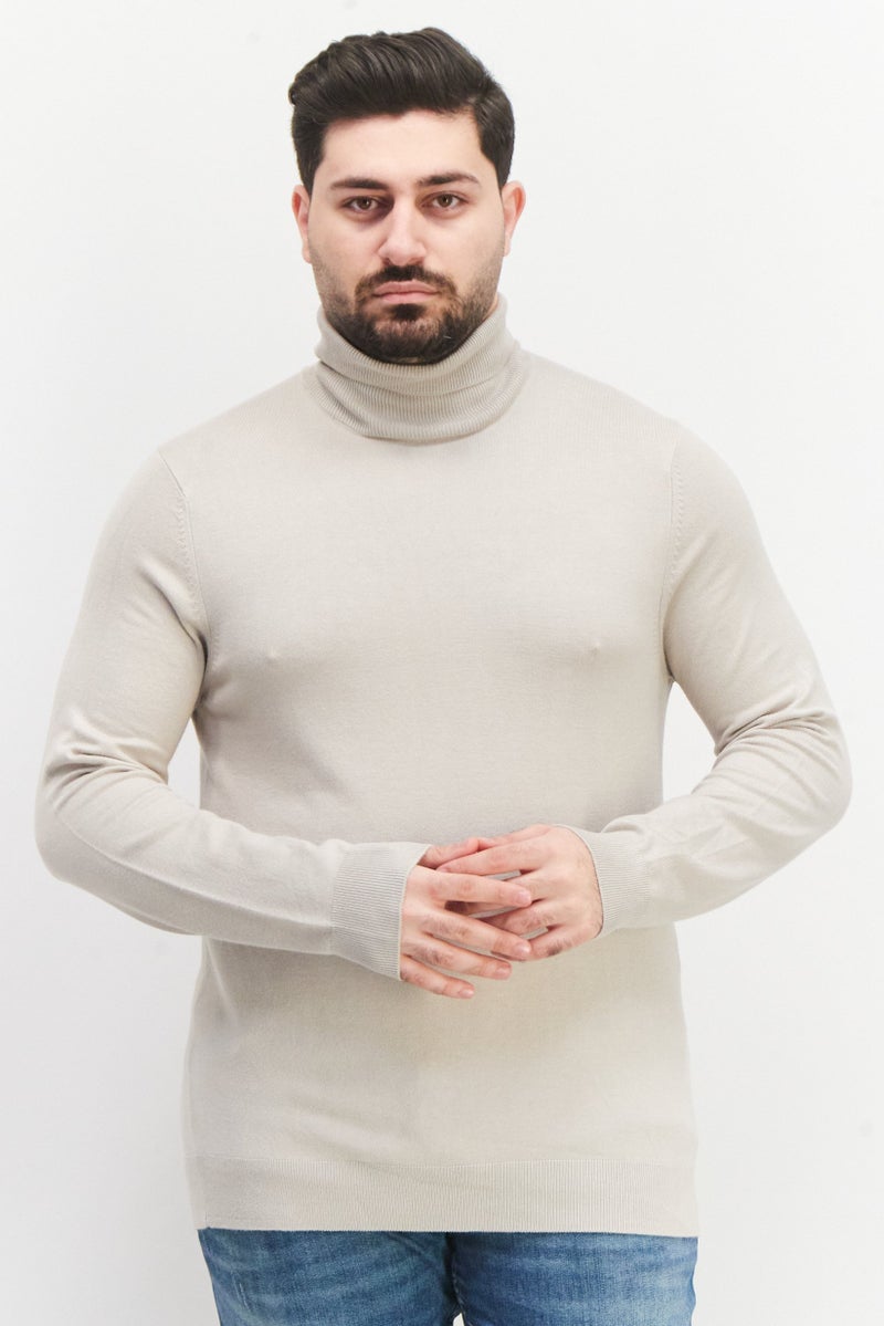 Celio Men Turtle Neck Knitted Sweater, Gray - Image 1