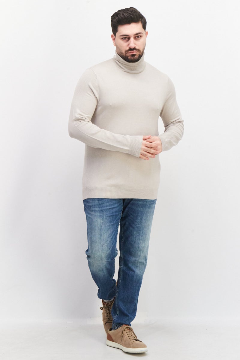 Celio Men Turtle Neck Knitted Sweater, Gray - Image 4