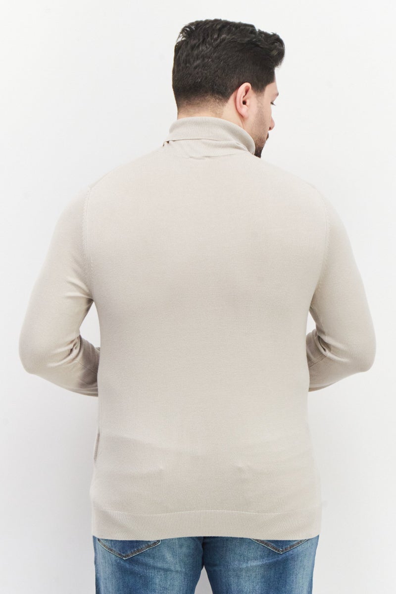 Celio Men Turtle Neck Knitted Sweater, Gray - Image 3