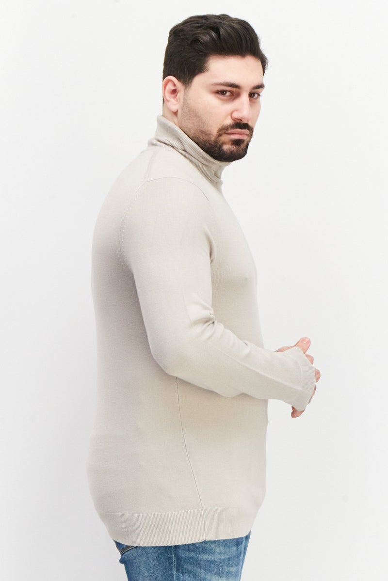 Celio Men Turtle Neck Knitted Sweater, Gray - Image 2