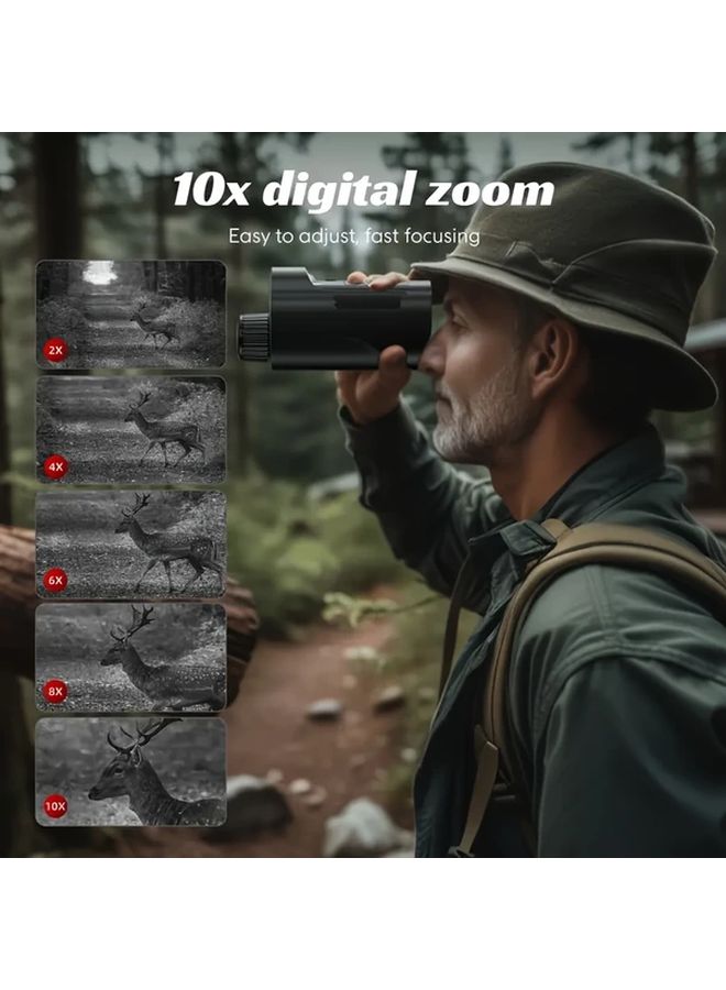 Night Vision Monocular 800m Starlight 10x Zoom 2 Inch HD Screen 5W IR Rechargeable - Image 4