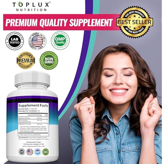 Toplux حبوب توب لوكس كيتو بيرن لحرق الدهون - 1200 ملغ مكمل طبيعي متقدم للغاية يستخدم نظام الكيتون للرجال والنساء 60 كبسولة - Image 5