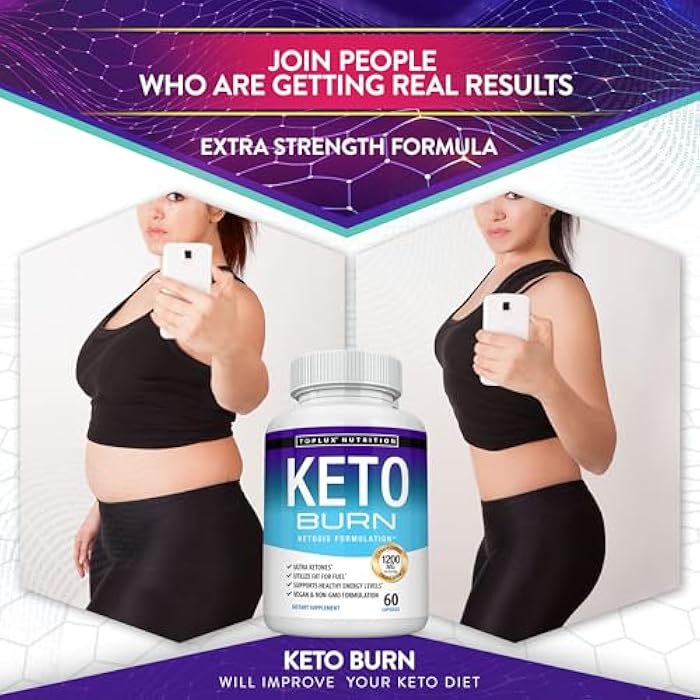 Toplux حبوب توب لوكس كيتو بيرن لحرق الدهون - 1200 ملغ مكمل طبيعي متقدم للغاية يستخدم نظام الكيتون للرجال والنساء 60 كبسولة - Image 3