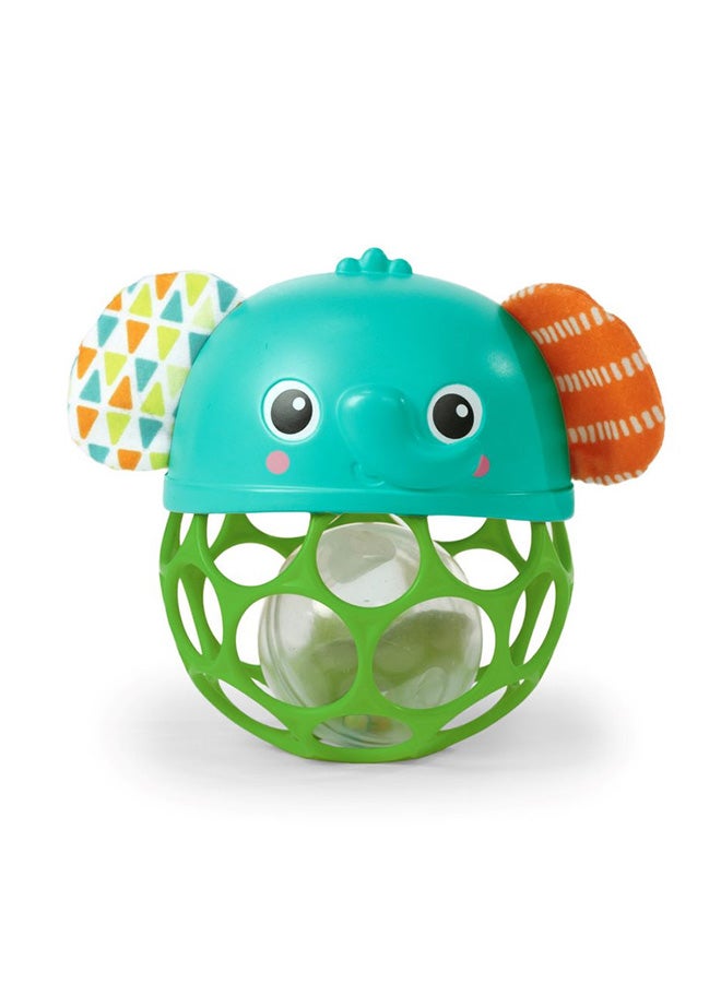 Bright Starts - Giggle And Glow Musical Light-Up Rattle Easy-Grasp Oball Elephant Toy, Newborn+, Unisex - Image 1