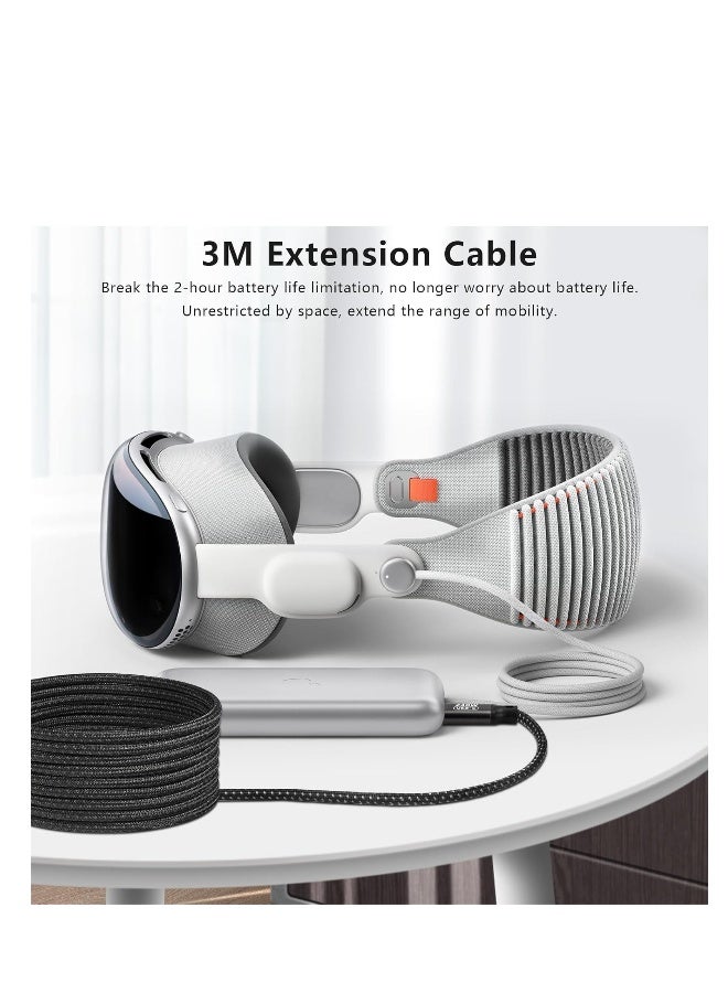 Link Cable 10 FT for Apple Vision Pro, USB-C to USB-C, PD 3.1 240W Fast Charging Cord for Vision Pro, High-Speed PC Data Transfer, Premium Apple Vision Pro Accessories, 1 Pcs - Image 3