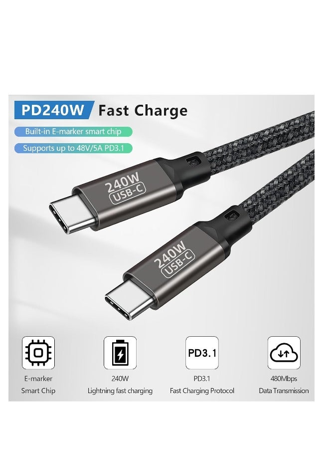 Link Cable 10 FT for Apple Vision Pro, USB-C to USB-C, PD 3.1 240W Fast Charging Cord for Vision Pro, High-Speed PC Data Transfer, Premium Apple Vision Pro Accessories, 1 Pcs - Image 2