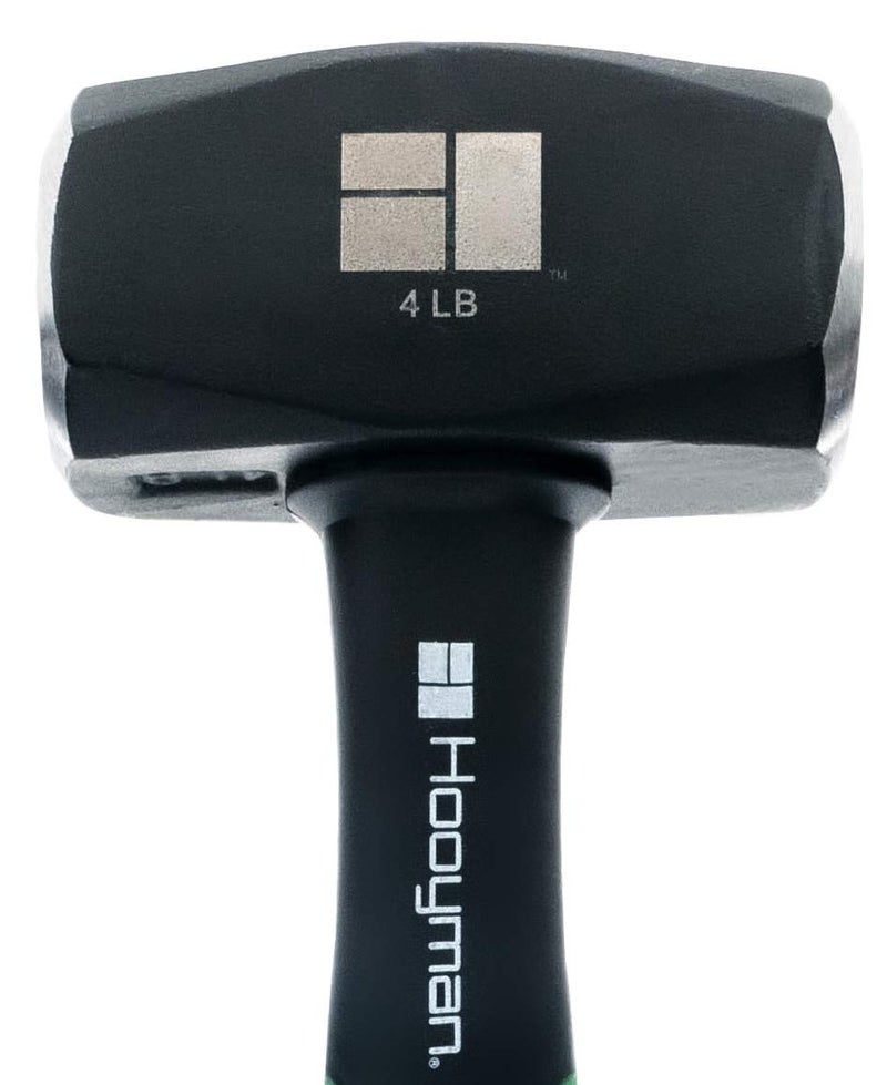 Hooyman 4lb Club Sledge Hammer with Heavy Duty Construction, Ergonomic No-Slip H-Grip Handles, Solid Fiberglass Cores, and Epoxy Sealed Heads for Construction, Gardening, Yard Work, and Outdoors