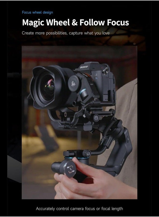FeiyuTech FeiyuTech SCORP-C Camera Stabilizer, Gimbal for DSLR and Mirrorless Camera, 3-Axis Handheld Camera Gimbal,5.5lbs Payload, for Sony α7Ⅳ A6300/A6400 A7S3 a9/a7 for Canon 5D3/80D for Nikon D7500/Z5/Z6 II  - Image 3