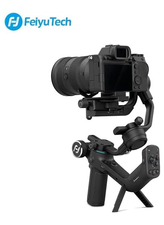 FeiyuTech SCORP-C Camera Stabilizer, Gimbal for DSLR and Mirrorless Camera, 3-Axis Handheld Camera Gimbal,5.5lbs Payload, for Sony α7Ⅳ A6300/A6400 A7S3 a9/a7 for Canon 5D3/80D for Nikon D7500/Z5/Z6 II