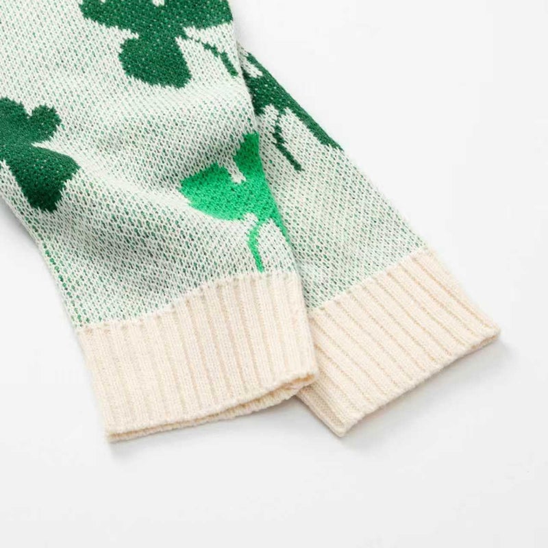 Beopjesk Women's Funny Winter Long Sleeve St Patrick's Day Button Knit Cardigan Sweater Irish Shamrock Knitted Outerwear (ST-Beige,XXL) - Image 5