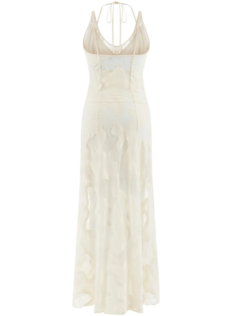 Nocturne Floral Lace Maxi Dress