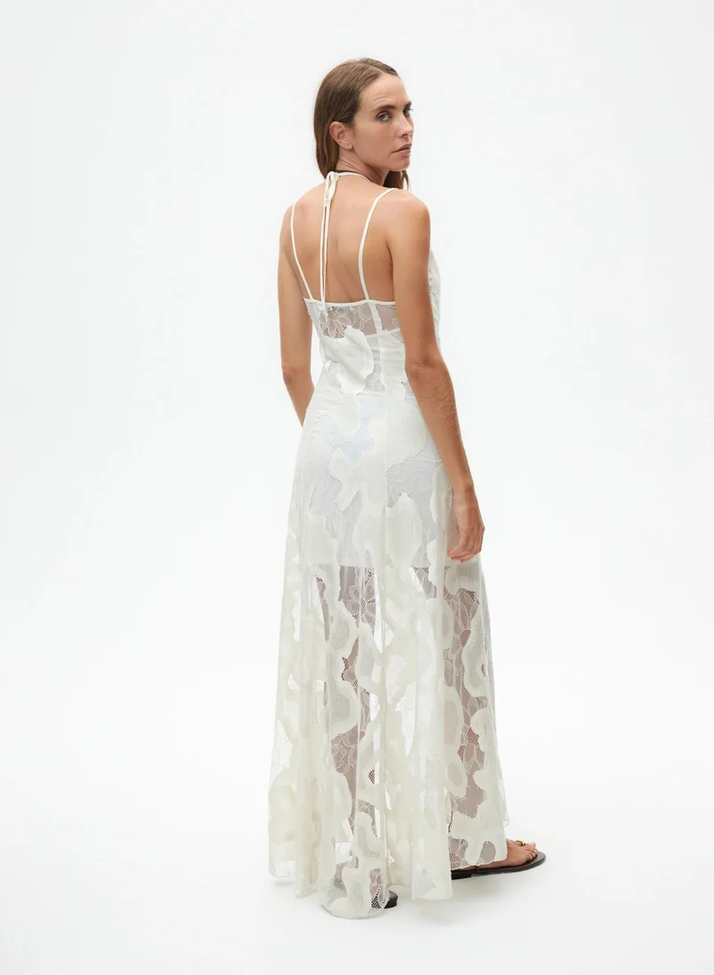 Nocturne Floral Lace Maxi Dress