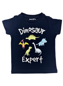 Baby Co. Dinosaurs Graphic Blue Cotton T-shirt  - Image 1