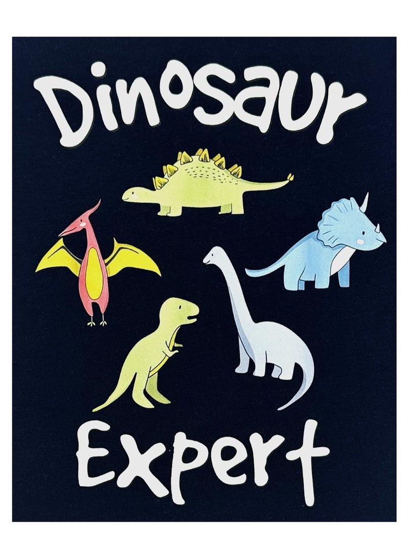 Baby Co. Dinosaurs Graphic Blue Cotton T-shirt - Image 2
