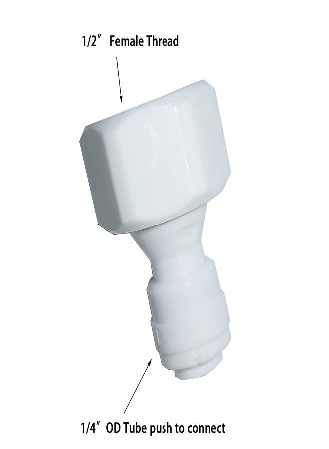 YZMSZ Straight 1/2" Female Thread to 1/4" OD Tube Quick Connector Tubing Fittings for Water Purifiers Filters Reverse Osmosis Systems accessories,10pcs. - Image 2