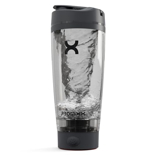 PROMIXX زجاجة شاكر بروماكس برو - إصدار جديد - قابلة للشحن، قوية لاهتزازات البروتين السلسة - تشمل تخزين المكملات، خالية من BPA، سعة 20 أونصة، رمادي جرافيت - Image 1
