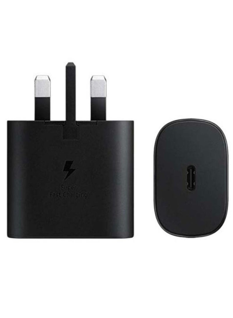 محول سفر بقدرة 25 وات (شحن فائق السرعة وبدون كابل USB-C) أسود - Image 1