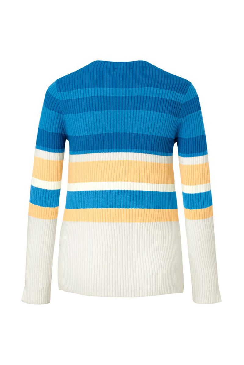 Tchibo Women Ribbed Stripe Long Sleeve Sweater, Multicolor - Image 3