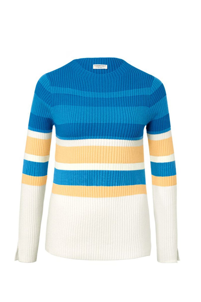 Tchibo Women Ribbed Stripe Long Sleeve Sweater, Multicolor - Image 2