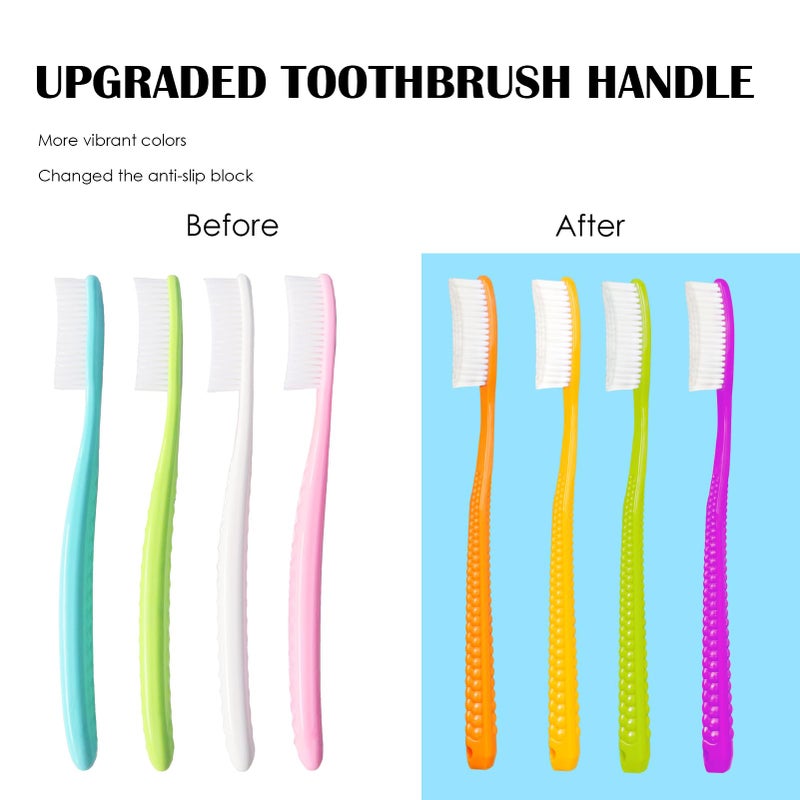 EasyHonor Huge Head Toothbrush with Hard & Firm bristles BPA Free for Proper Dental Care 4 Pack with White Hard Bristles. - Image 2