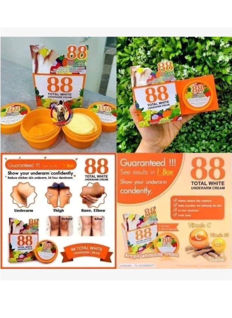 88 Total White Dark Armpit Treatment Cream gently removes impurities and dead cells accumulated deep in the pores and thus instantly reduces the phenomenon of armpit darkening.