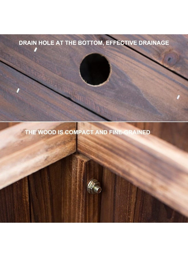 HOME TASTE وعاء زهور خشبي للحدائق الداخلية والخارجية - مزهرية أنيقة للزهور والأعشاب والأشجار الصغيرة - ديكور حديقة متين وأنيق - مثالي للمساحات الداخلية والخارجية (كبير) - Image 3