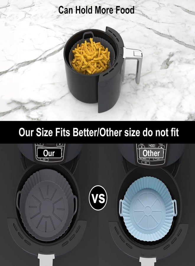 PINTAUR Round Silicone Air Fryer Liners 3Pack, Ninja AF101 & AF161 Silicone Liners for 4-5.3QT, Reusable Air Fryer Accessories Food Grade Liners, Compatible with Ninja, COSORI, Tefal, Bear, Chefman - Image 4