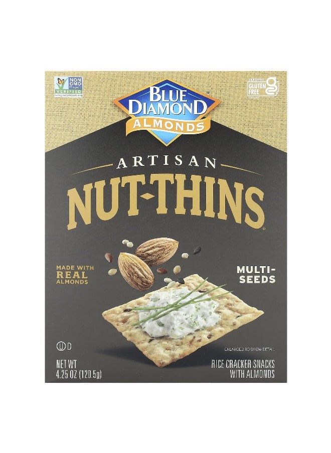 Blue Diamond Blue Diamond, Artisan Nut-Thins®, Rice Cracker Snacks With Almonds, Multi-Seeds, 4.25 oz (120.5 g)  - Image 1
