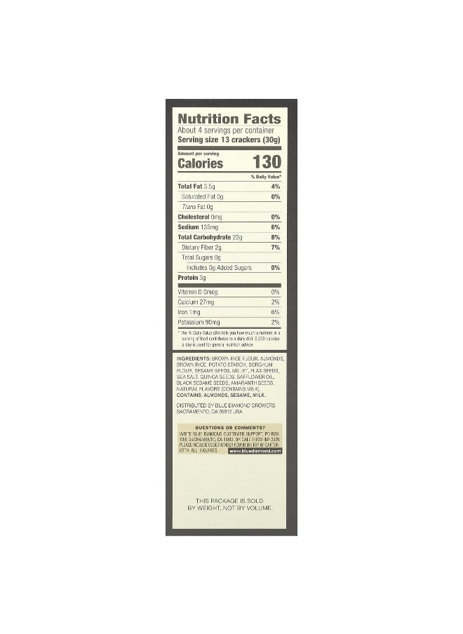 Blue Diamond Blue Diamond, Artisan Nut-Thins®, Rice Cracker Snacks With Almonds, Multi-Seeds, 4.25 oz (120.5 g)  - Image 2