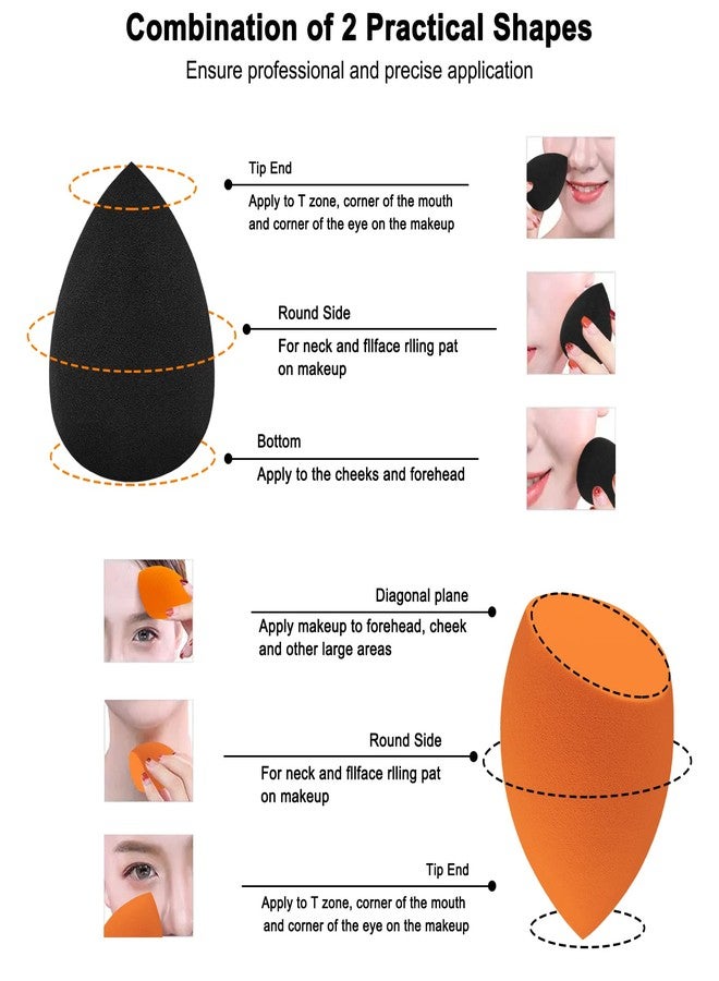 Scartink 12 Pieces Professional Makeup Sponge Set,Latex Free Flawless Soft Setting Face Puffs,Makeup Blending Sponge Cosmetic Applicator for Powder,Liquid,Facial Makeup Tools - Image 4
