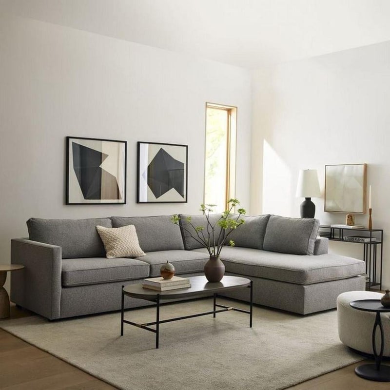 home house Corner sofa 240x90x85x160 cm - Grey - Image 1