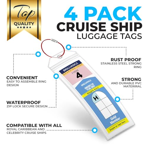GeoEco Cruise Essentials – 4 Luggage Tag Holders for Royal Caribbean and Celebrity, Magnetic Dry Erase Whiteboard w/Markers, Cruise Compliant Power Adapter, 5 Strong 80lb Magnetic Hooks for Cruise Cabins - Image 2