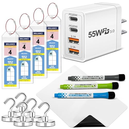 GeoEco Cruise Essentials – 4 Luggage Tag Holders for Royal Caribbean and Celebrity, Magnetic Dry Erase Whiteboard w/Markers, Cruise Compliant Power Adapter, 5 Strong 80lb Magnetic Hooks for Cruise Cabins - Image 1