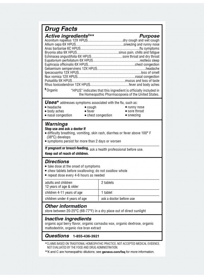 Genexa Genexa Flu Fix - 60 Tablets - Multi-Symptom Flu Remedy - Organic, Gluten Free & Non-GMO - Homeopathic Remedies  - Image 5